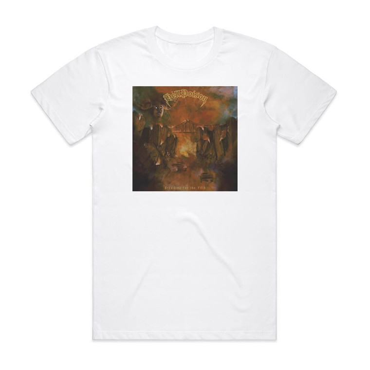 Hell Poison Breathing For The Filth Album Cover T-Shirt White