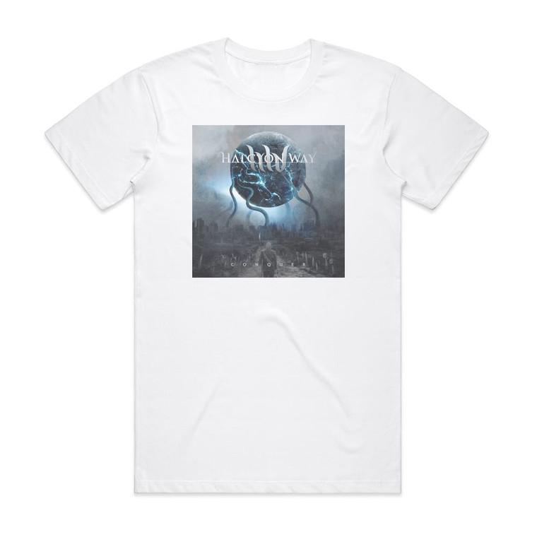 Halcyon Way Conquer Album Cover T-Shirt White