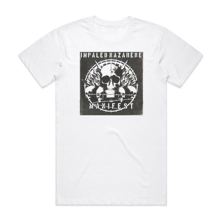 Impaled Nazarene Manifest Album Cover T-Shirt White