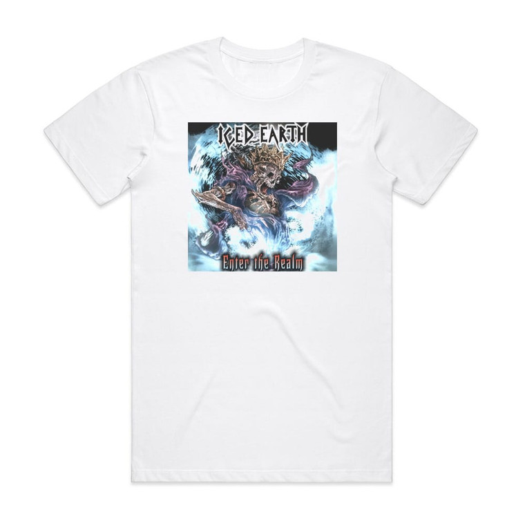 Iced Earth Enter The Realm 1 Album Cover T-Shirt White