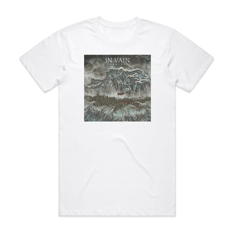 In Vain Currents Album Cover T-Shirt White