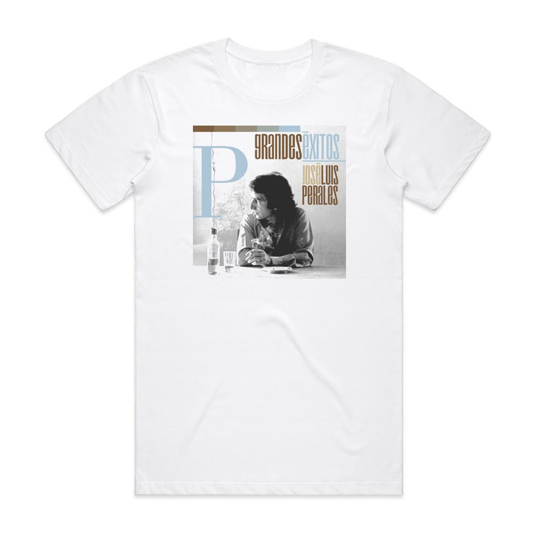 Jose Luis Perales Grandes Exitos Album Cover T-Shirt White