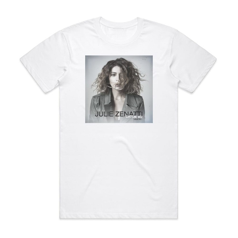 Julie Zenatti Live Piano Voix Quelque Part Album Cover T-Shirt White Julie Zenatti Live Piano Voix Quelque Part Album Cover T-Shirt White