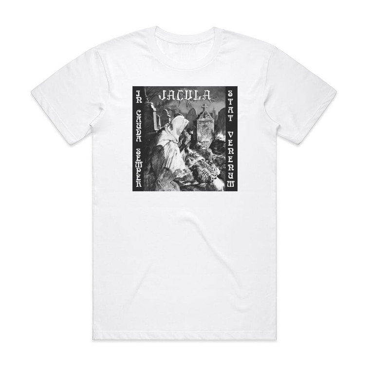 Jacula In Cauda Semper Stat Venenum Album Cover T-Shirt White