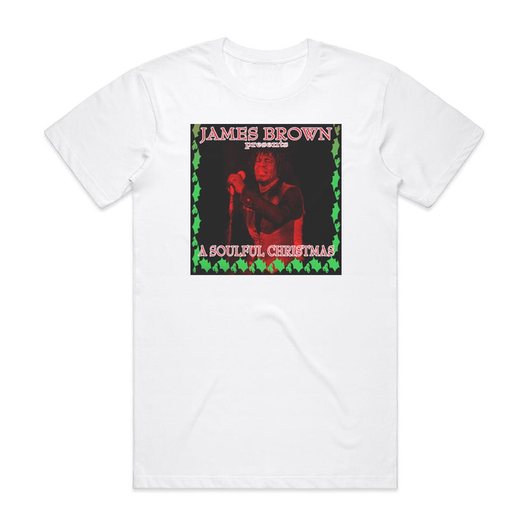 James Brown A Soulful Christmas Album Cover T-Shirt White