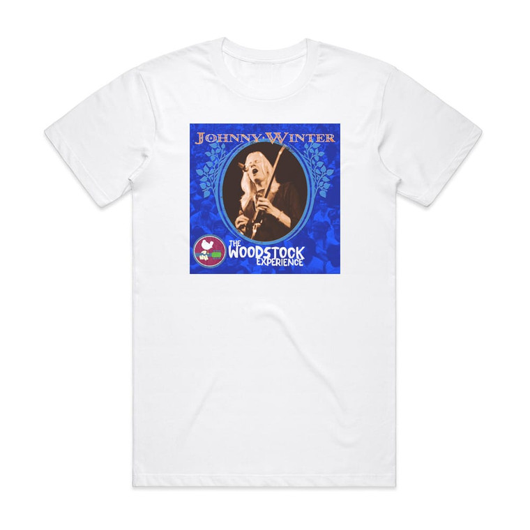 Johnny Winter The Woodstock Experience Album Cover T-Shirt White
