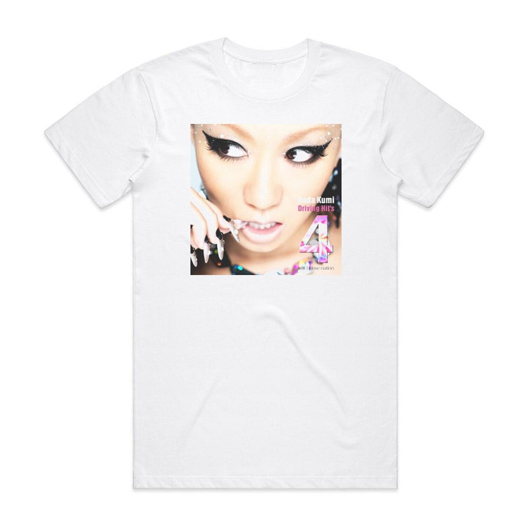 Kumi Koda Driving Hits 4 Album Cover T-Shirt White