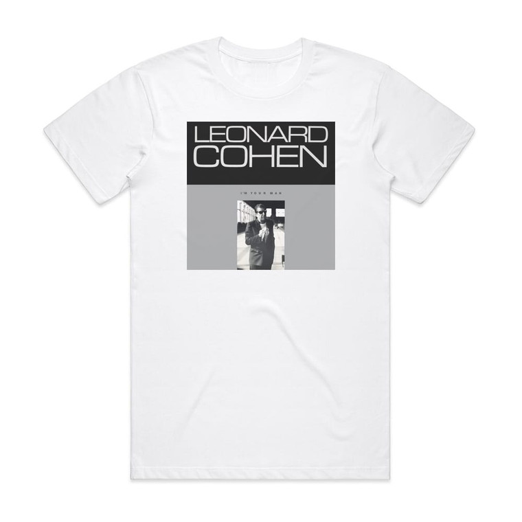 Leonard Cohen Im Your Man Album Cover T-Shirt White Leonard Cohen Im Your Man Album Cover T-Shirt White