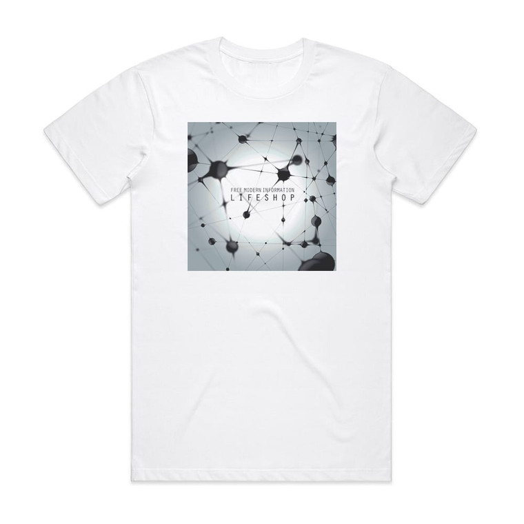 Lifeshop Free Modern Information Album Cover T-Shirt White