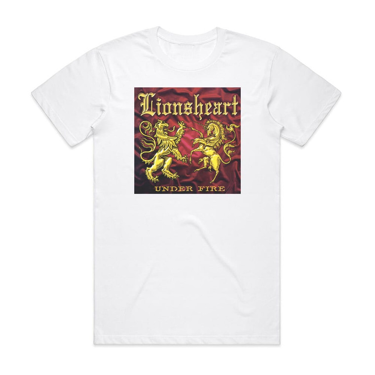 Lionsheart Under Fire Album Cover T-Shirt White