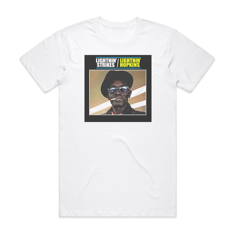 Lightnin Hopkins Lightnin Strikes Album Cover T-Shirt White