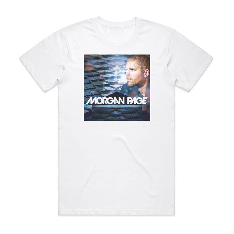 Morgan Page Dc To Light Album Cover T-Shirt White Morgan Page Dc To Light Album Cover T-Shirt White
