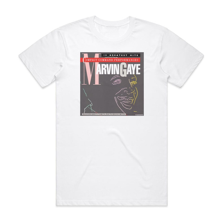 Marvin Gaye Compact Command Performances 15 Greatest Hits Album Cover T-Shirt White