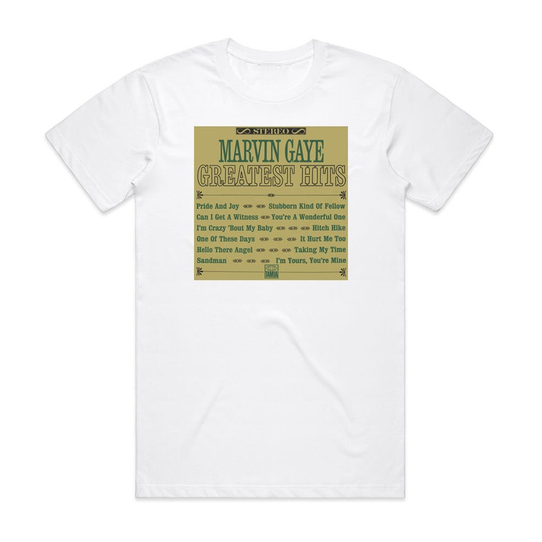 Marvin Gaye Greatest Hits Album Cover T-Shirt White