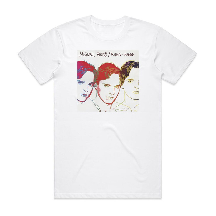 Miguel Bose Milano Madrid Album Cover T-Shirt White
