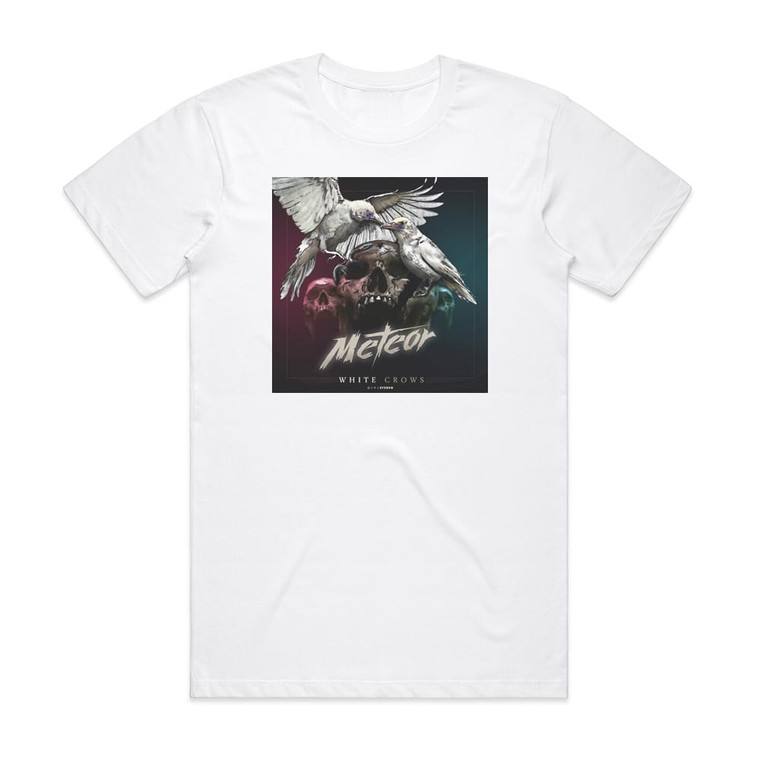 Meteor White Crows Album Cover T-Shirt White Meteor White Crows Album Cover T-Shirt White