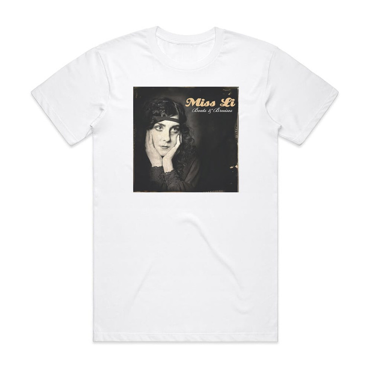 Miss Li Beats Bruises Album Cover T-Shirt White