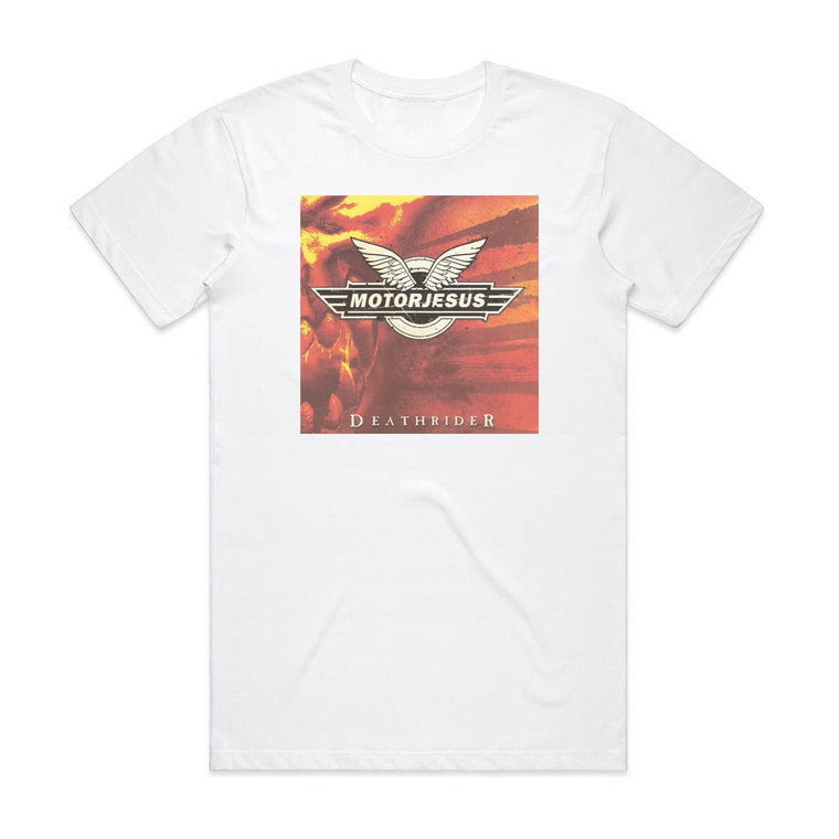 Motorjesus Deathrider Album Cover T-Shirt White