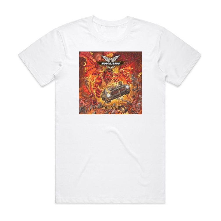 Motorjesus Hellbreaker 1 Album Cover T-Shirt White