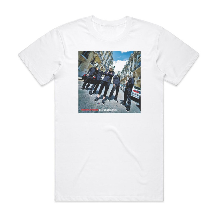 MAN WITH A MISSION Beef Chicken Pork Album Cover T-Shirt White