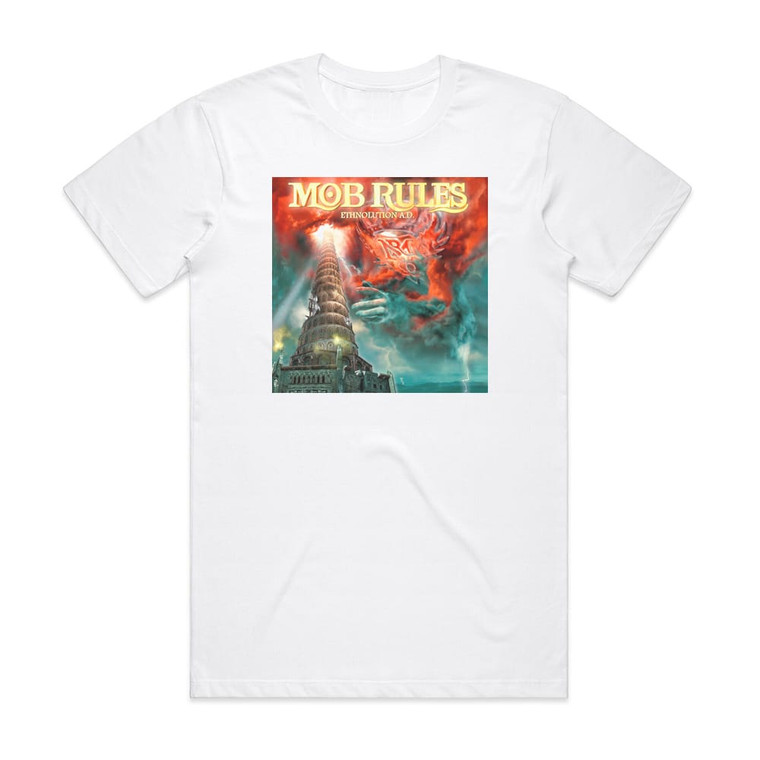 Mob Rules Ethnolution Ad Album Cover T-Shirt White Mob Rules Ethnolution Ad Album Cover T-Shirt White