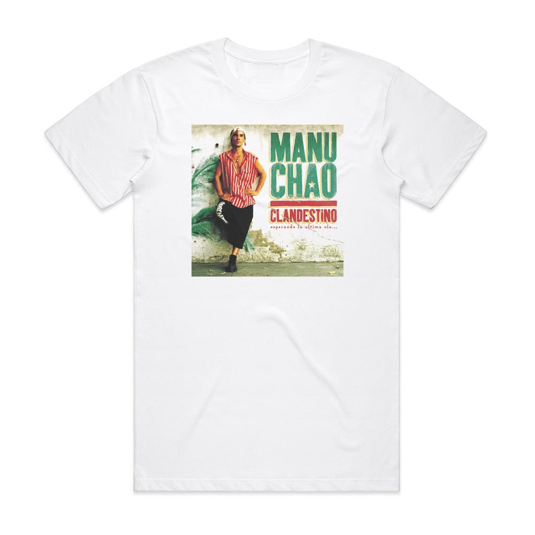 Manu Chao Clandestino Album Cover T-Shirt White