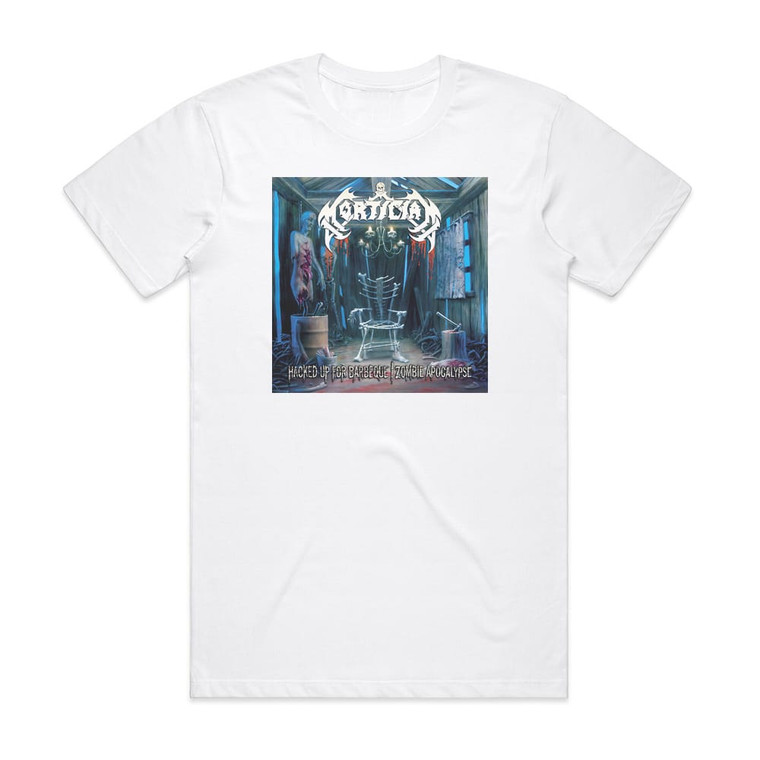 Mortician Hacked Up For Barbecue Album Cover T-Shirt White