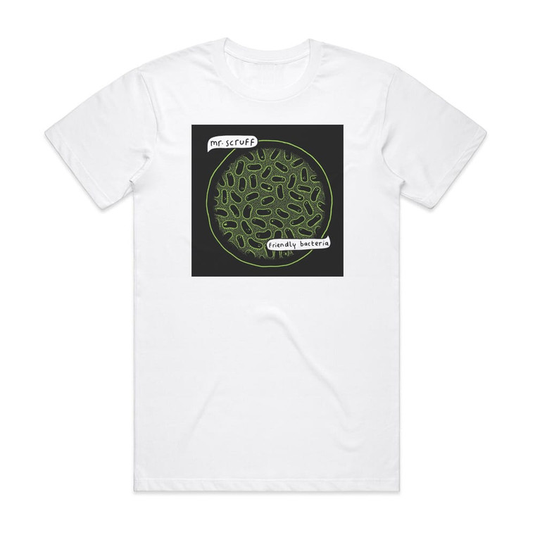 Mr Scruff Friendly Bacteria Album Cover T-Shirt White