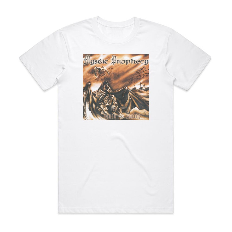 Mystic Prophecy Never Ending Album Cover T-Shirt White