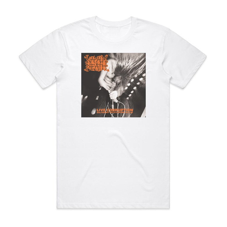 Napalm Death Live Corruption Album Cover T-Shirt White