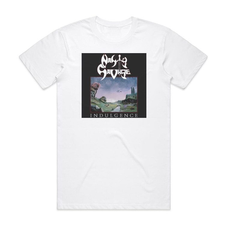 Nasty Savage Indulgence Album Cover T-Shirt White