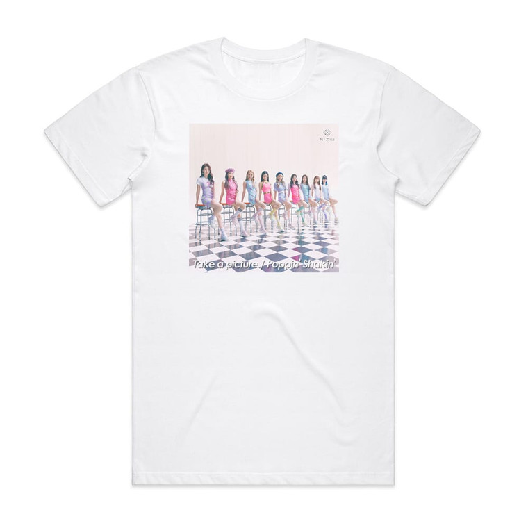 NiziU Poppin Shakin 1 Album Cover T-Shirt White