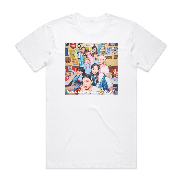 NiziU Poppin Shakin Album Cover T-Shirt White