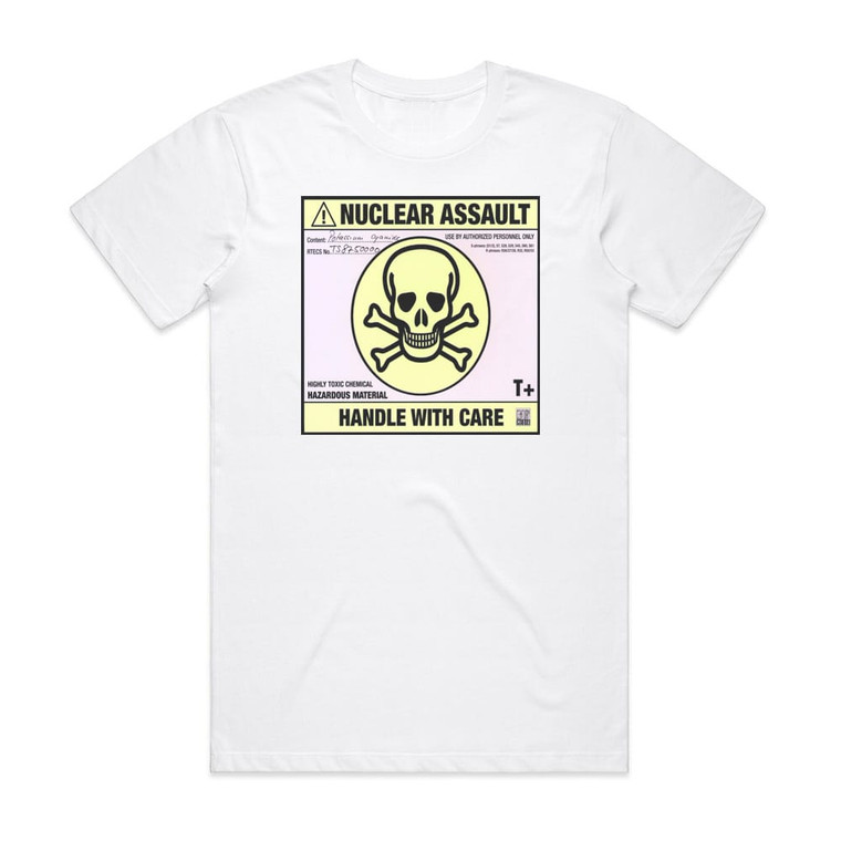 Nuclear Assault Handle With Care Album Cover T-Shirt White