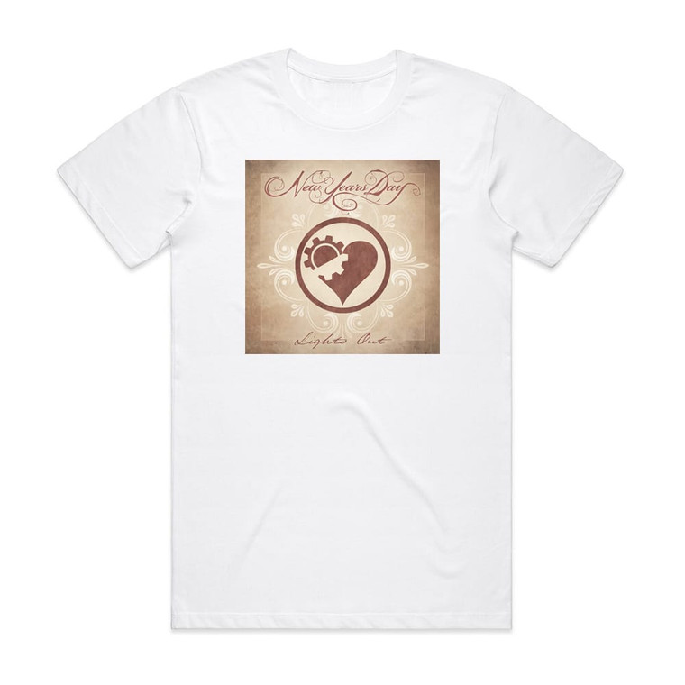 New Years Day Lights Out Album Cover T-Shirt White