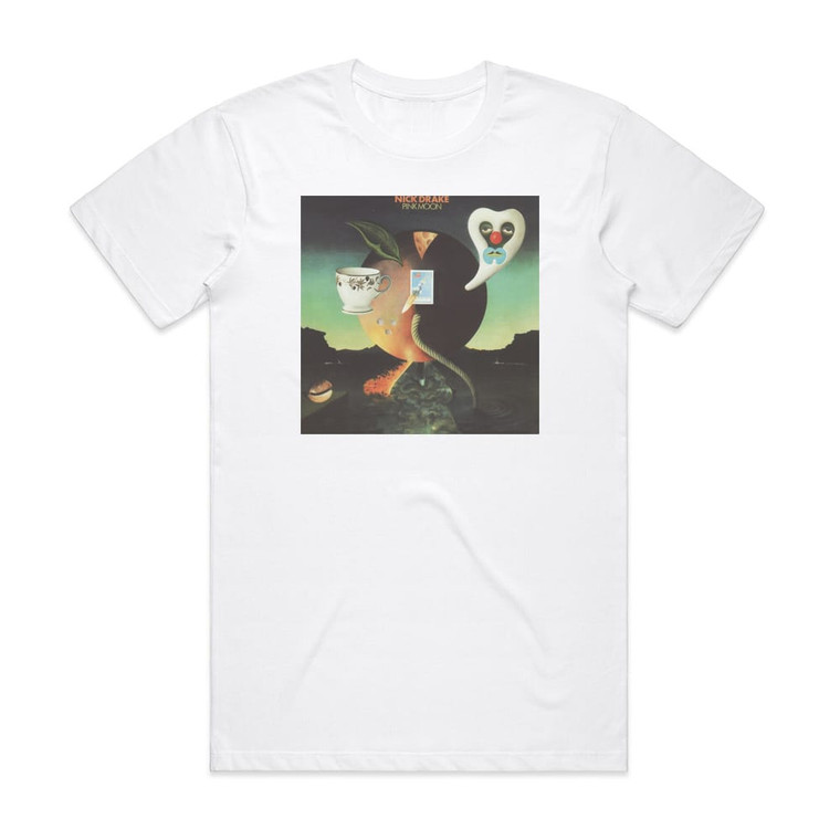 Nick Drake Pink Moon Album Cover T-Shirt White