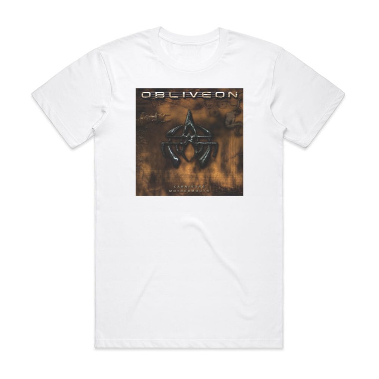 Obliveon Carnivore Mothermouth Album Cover T-Shirt White Obliveon Carnivore Mothermouth Album Cover T-Shirt White