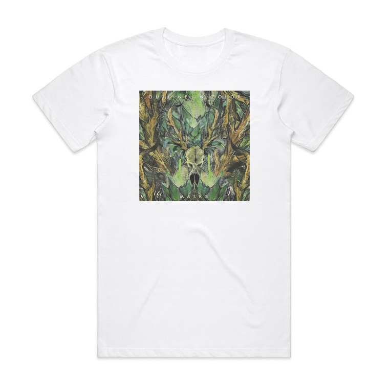 Outline in Color Masks Album Cover T-Shirt White
