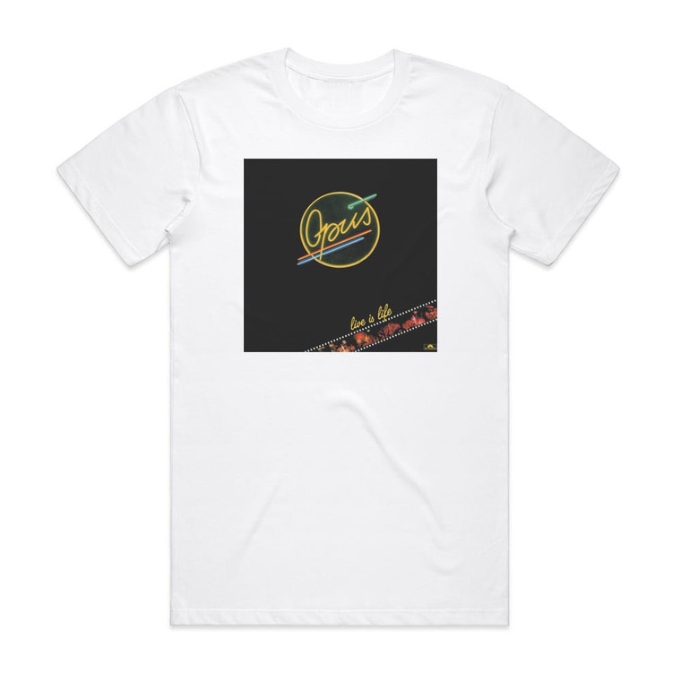 Opus Live Is Life Album Cover T-Shirt White