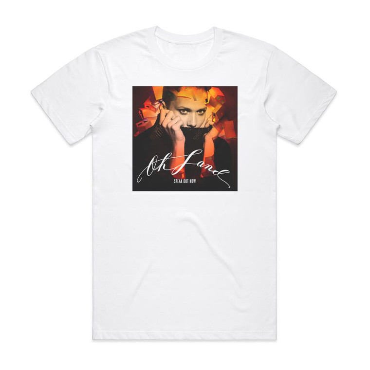 Oh Land Speak Out Now Album Cover T-Shirt White