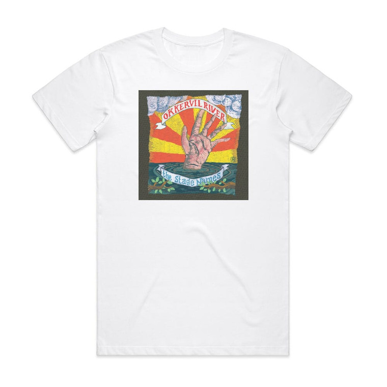 Okkervil River The Stage Names Album Cover T-Shirt White Okkervil River The Stage Names Album Cover T-Shirt White