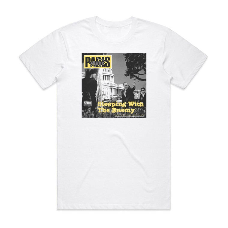 Paris Sleeping With The Enemy Album Cover T-Shirt White
