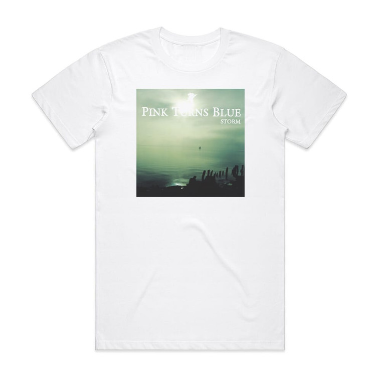 Pink Turns Blue Storm Album Cover T-Shirt White