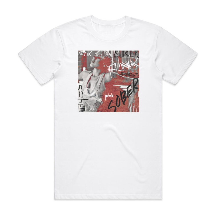 Pink Sober Album Cover T-Shirt White
