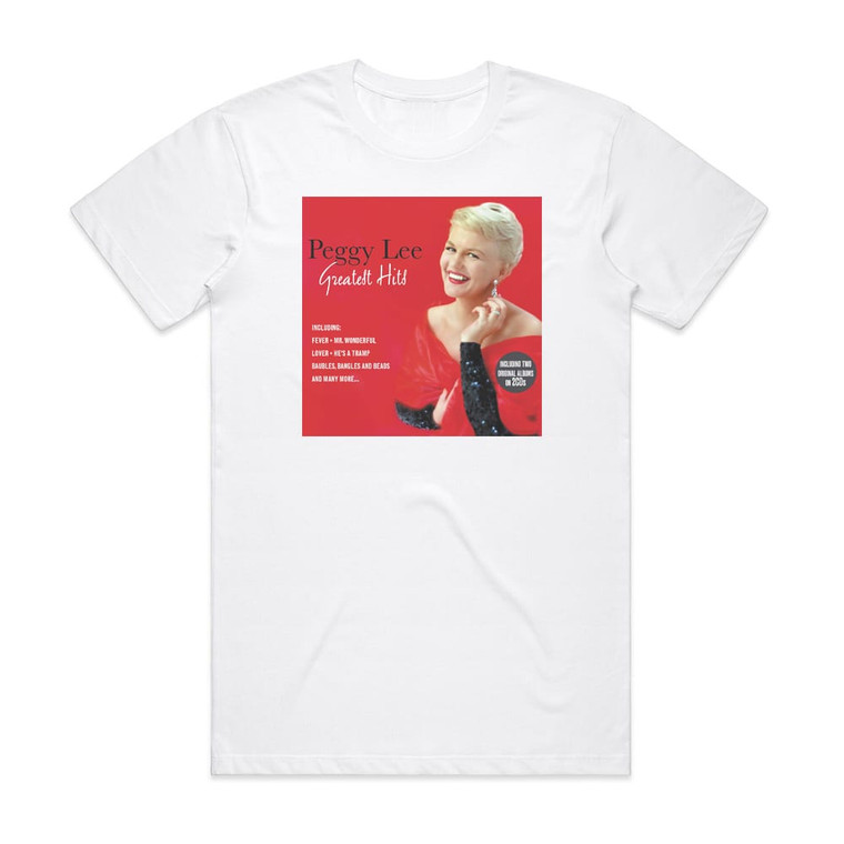 Peggy Lee Greatest Hits Album Cover T-Shirt White