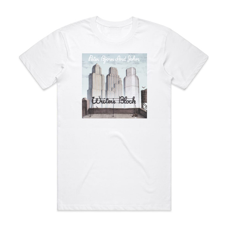 Peter Bjorn and John Writers Block Album Cover T-Shirt White