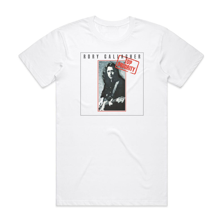 Rory Gallagher Top Priority 1 Album Cover T-Shirt White