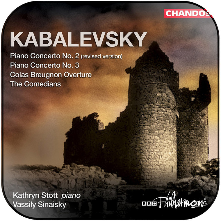 Dmitri Borisovich Kabalevsky Piano Concertos Nos 2 3 Colas Breugnon Overture The Comedians Bbc Philharmonic Feat Conductor Vassily Sinaisky Piano Kathryn Stott Album Cover Sticker