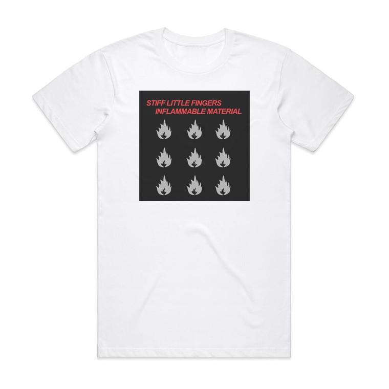 Stiff Little Fingers Inflammable Material Album Cover T-Shirt White