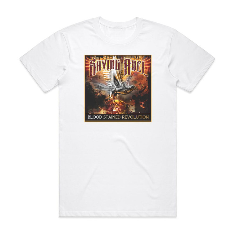 Saving Abel Blood Stained Revolution Album Cover T-Shirt White